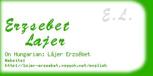 erzsebet lajer business card